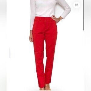 Basement Womens Red Trousers Size 46 Cotton Blend